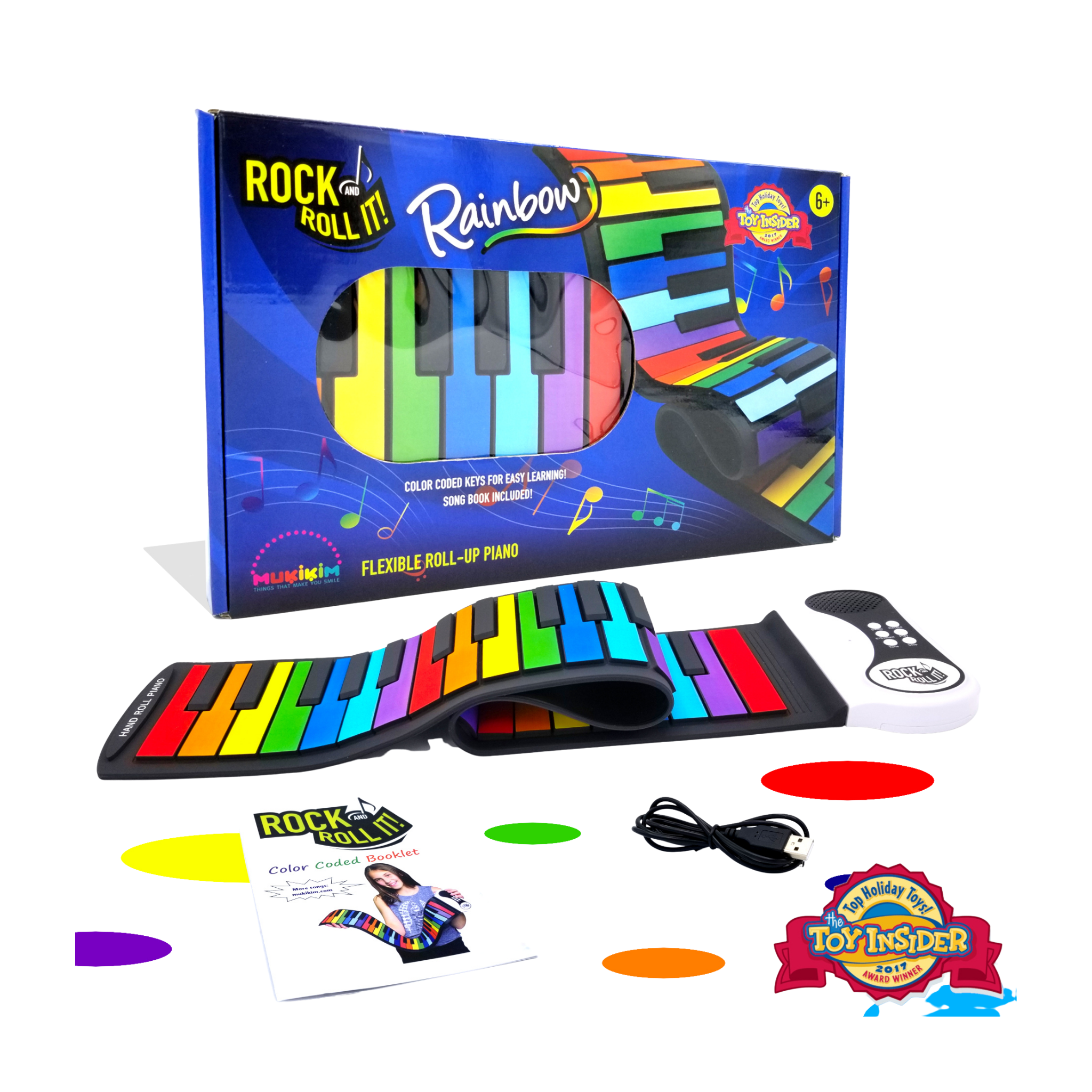 Rock And Roll It Rainbow Piano: 49-Key Roll-Up – Mukikim & Odyssey