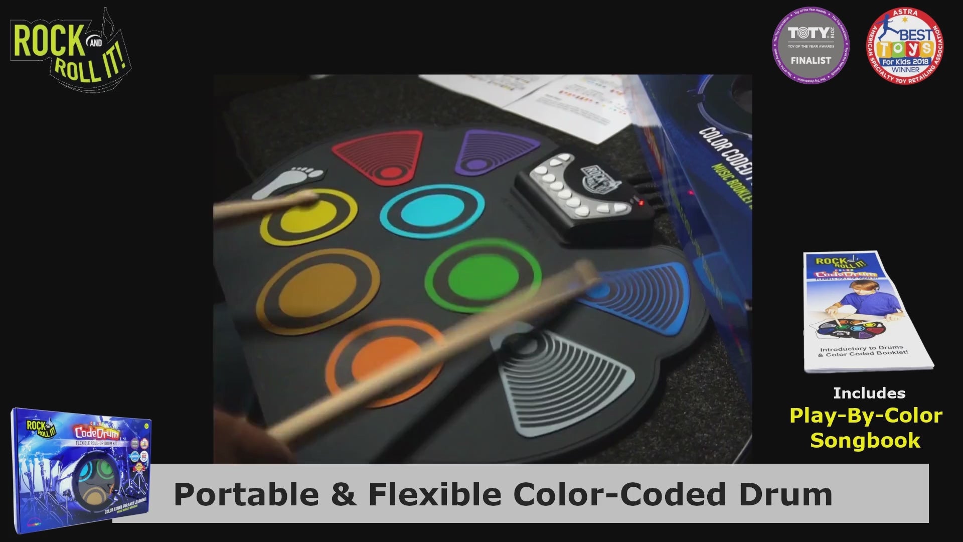 Rock And Roll It CodeDrum: Play-by-Color Roll-Up Drum, Ages 6+